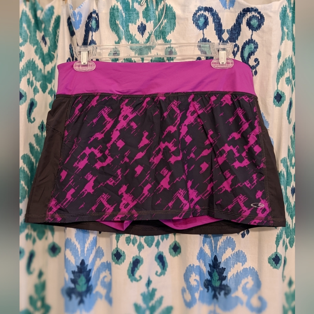 Gray and pink Champion running skirt